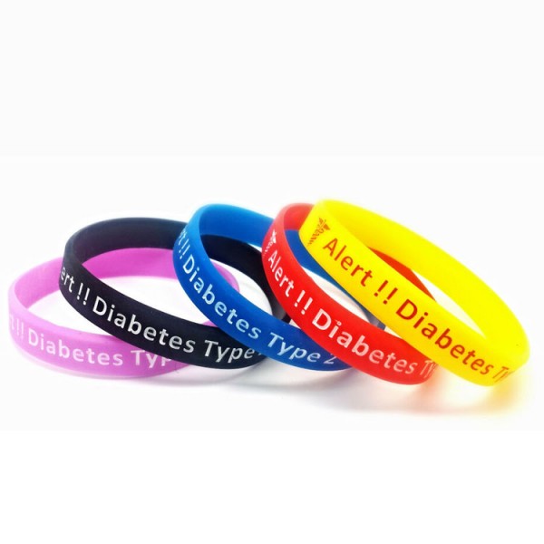 Debossed Fill Color Silicone Bracelet 