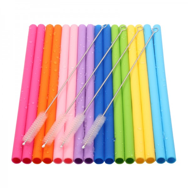  Reusable Silicone Drinking Straw
