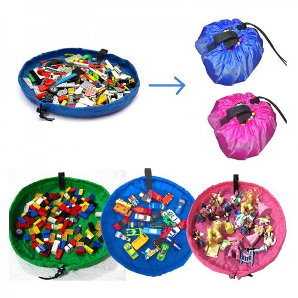Foldable Play Mat Large Toy Storage Bag With Drawstring