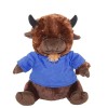 A stuffed cow in a T...