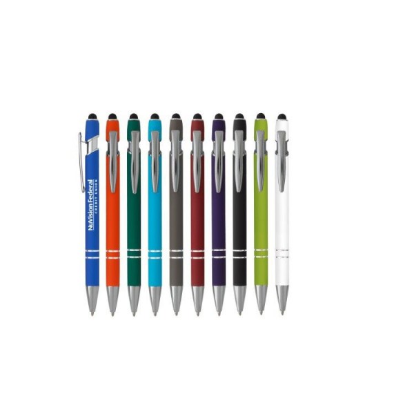 Ellipse Softy Brights w/Stylus - Laser Engraved - Metal Pen