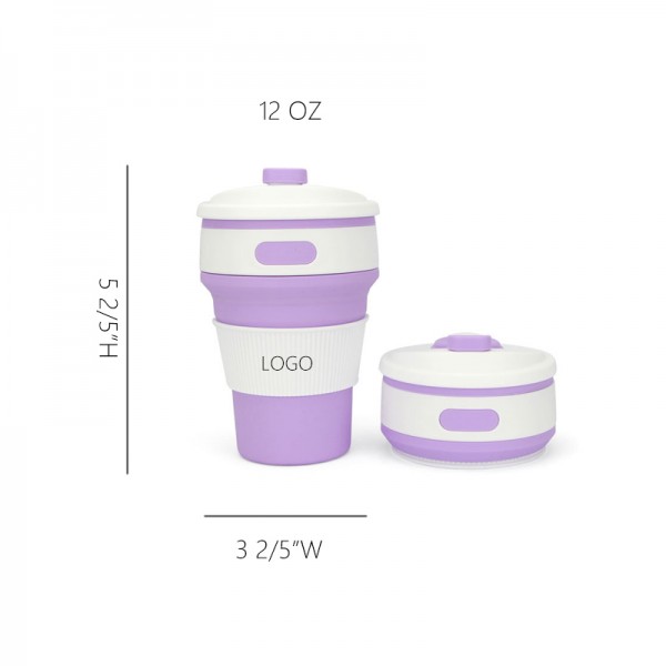 12 OZ Portable Foldable Silicone Coffee Cup